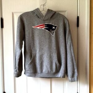 NFL New England Patriots Gray Hoodie Youth Large Sz 14/16